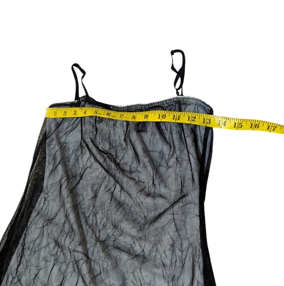 Y2K GUESS Sheer Mesh Dress Black Medium 90s Vintage - Picture 8 of 9